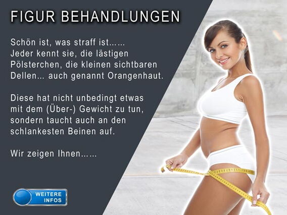 Frau mit Maßband um Oberschenkel